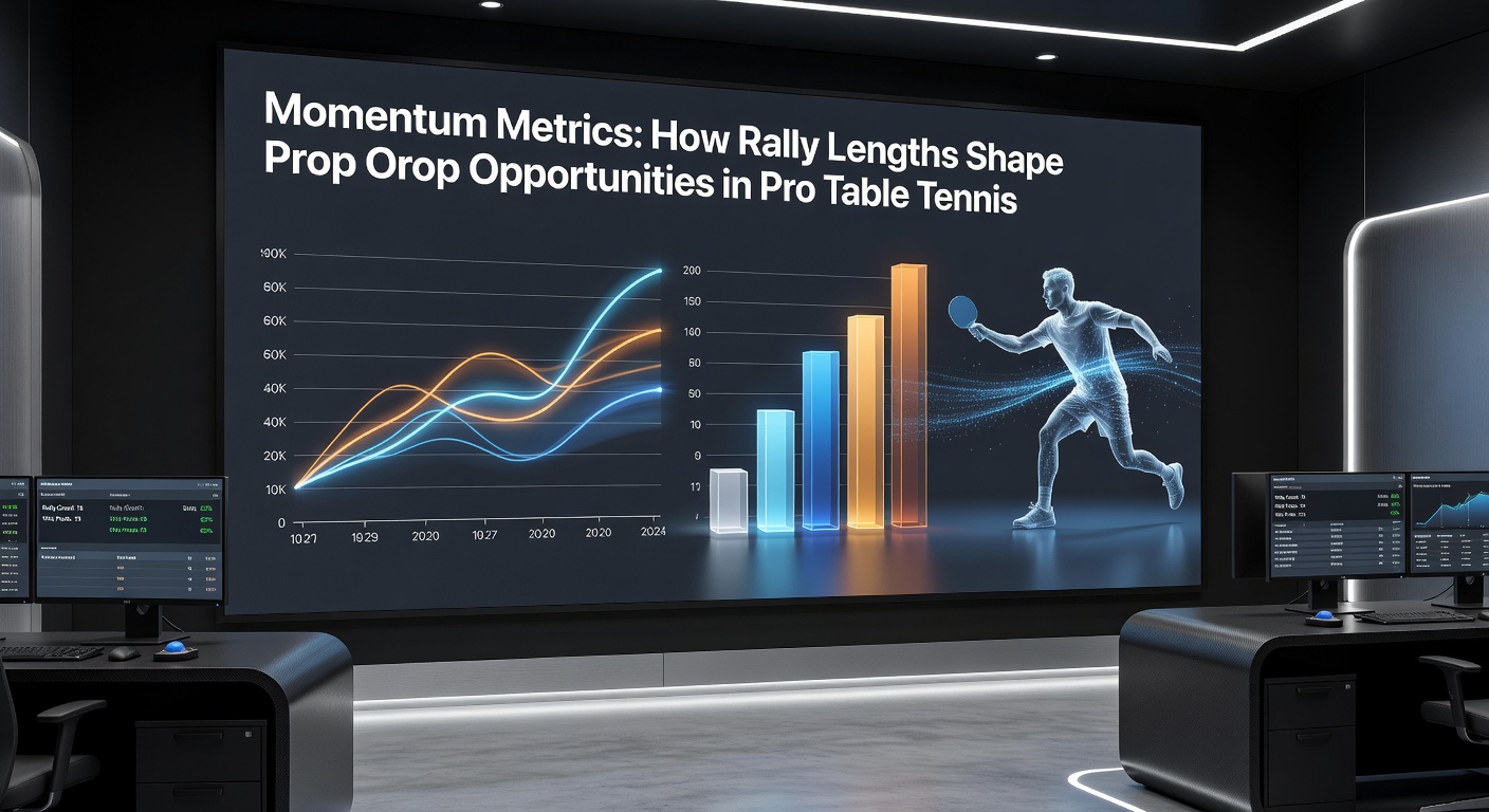 Data visualization chart displaying rally length distributions and their correlation with prop betting outcomes in professional table tennis tournaments